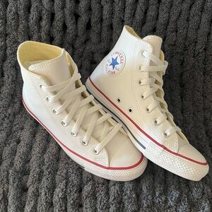Converse - High Top White Leather Tennis Shoe
